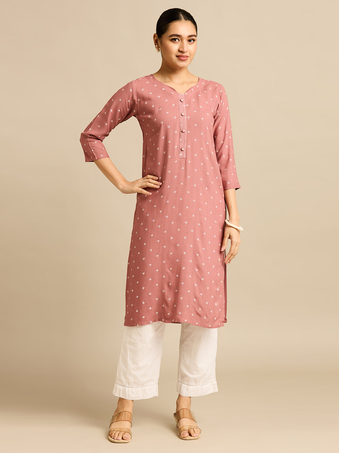Elina Printed Straight-cut Kurti