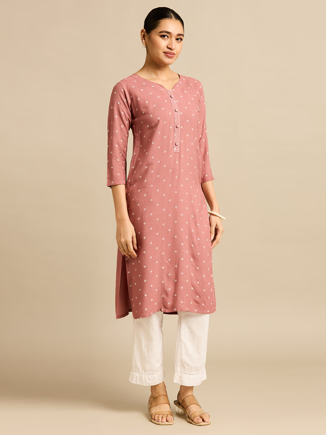 Elina Printed Straight-cut Kurti