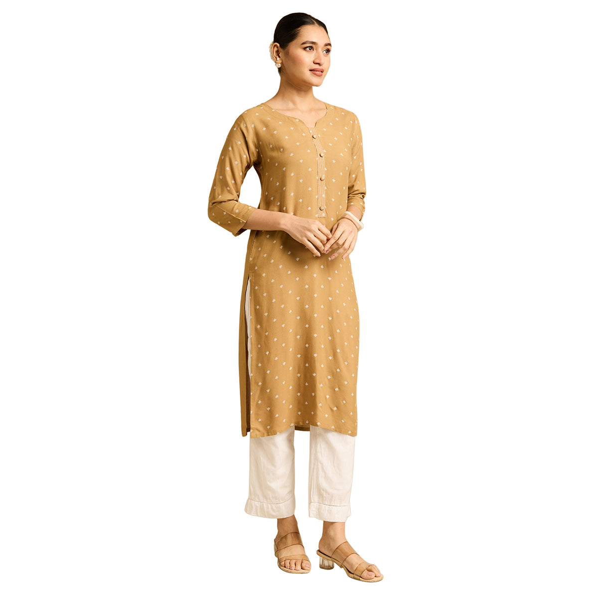 Elina Printed Straight-cut Kurti