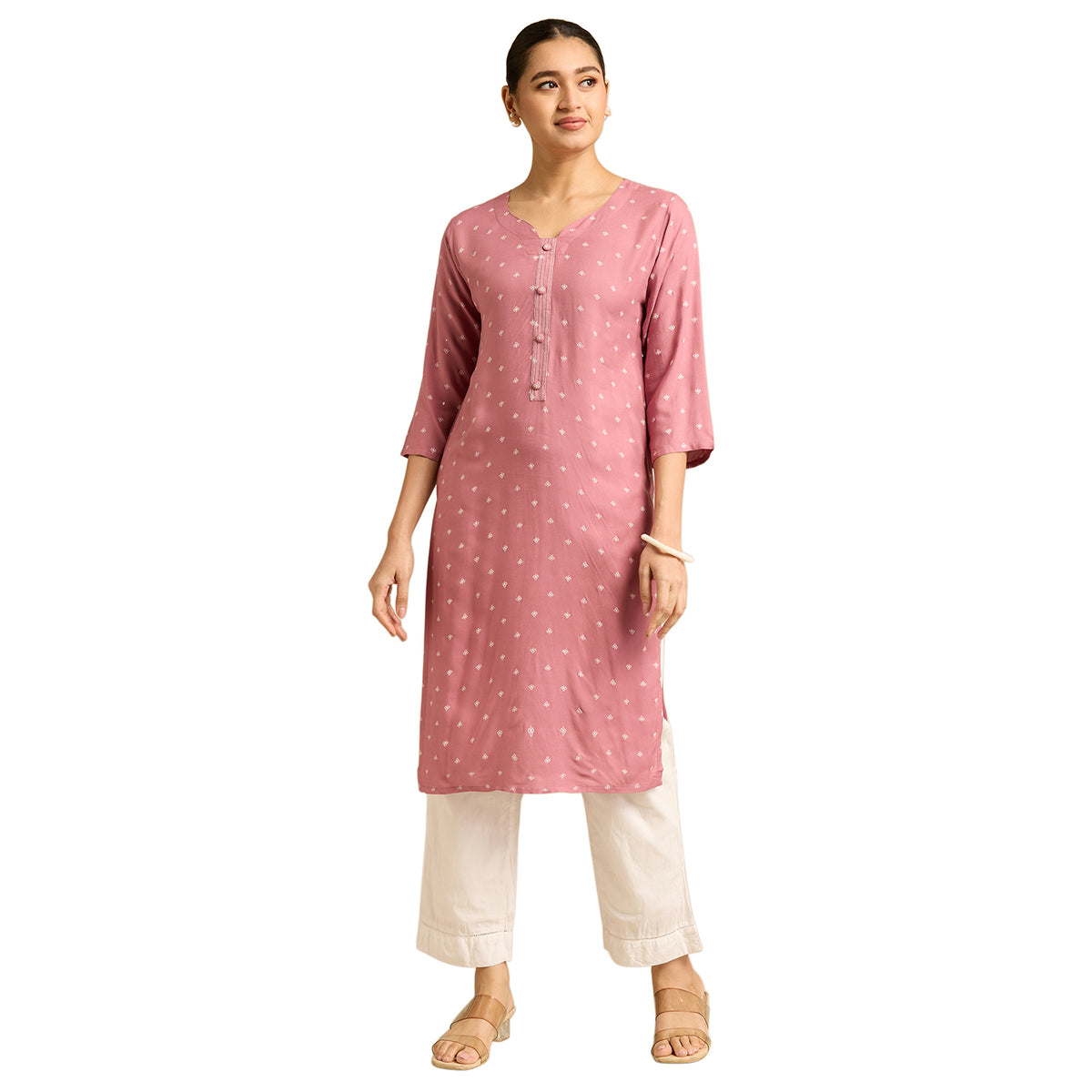 Elina Printed Straight-cut Kurti