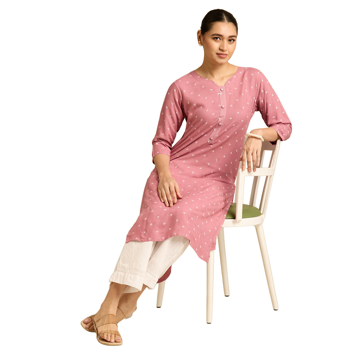 Elina Printed Straight-cut Kurti
