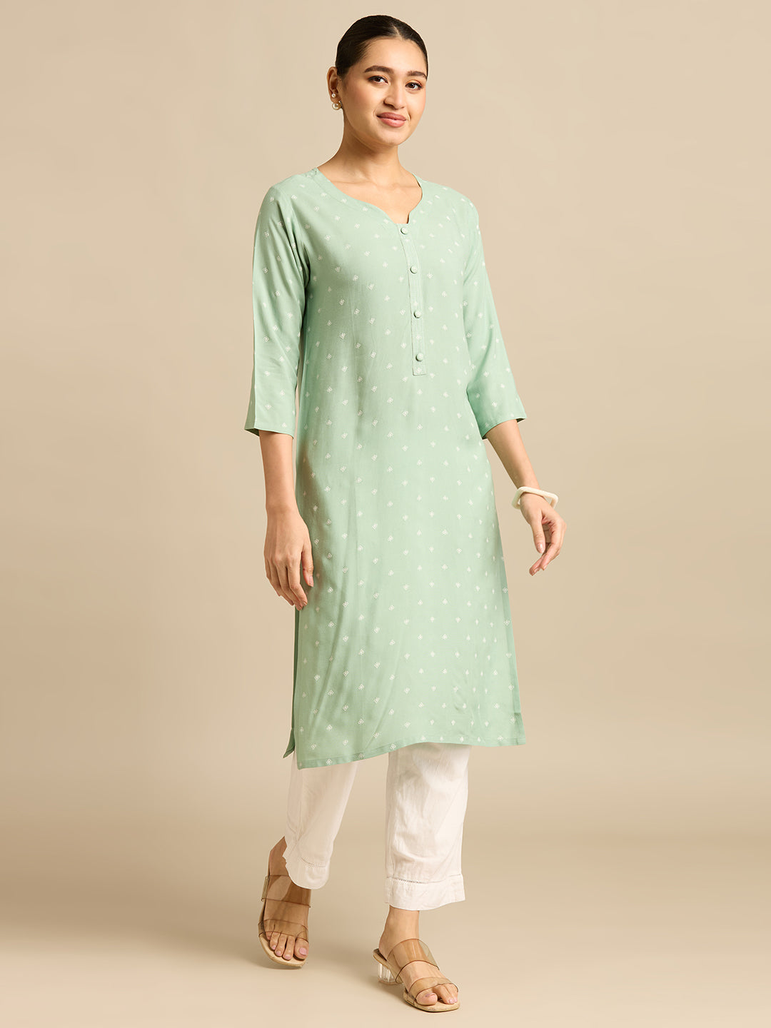 Elina Printed Straight-cut Kurti