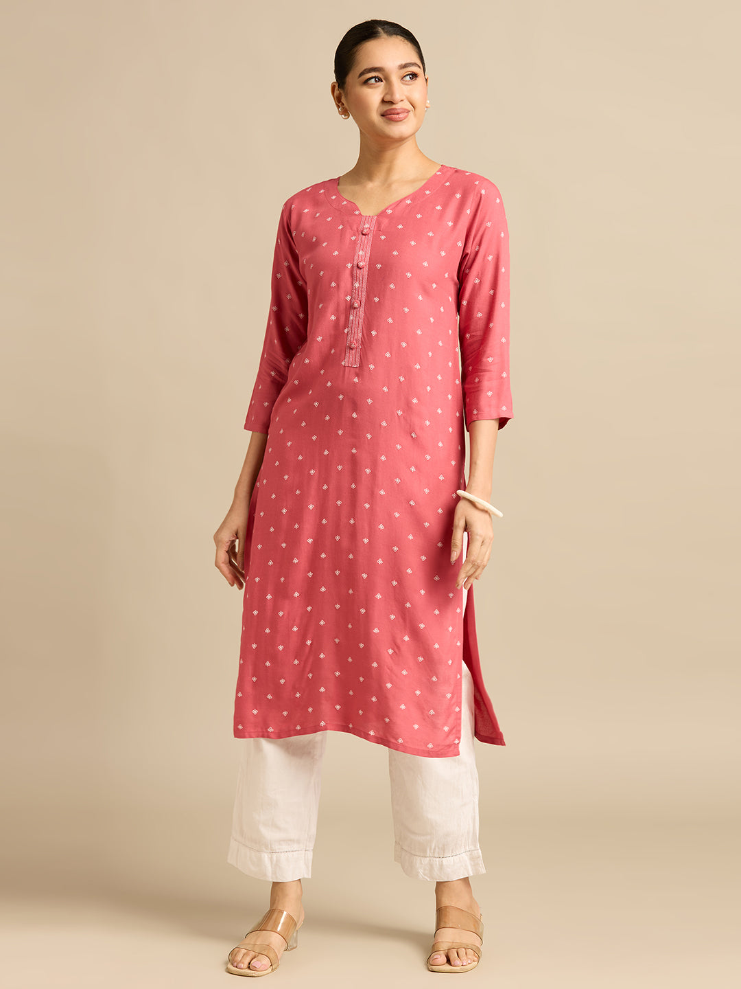 Elina Printed Straight-cut Kurti