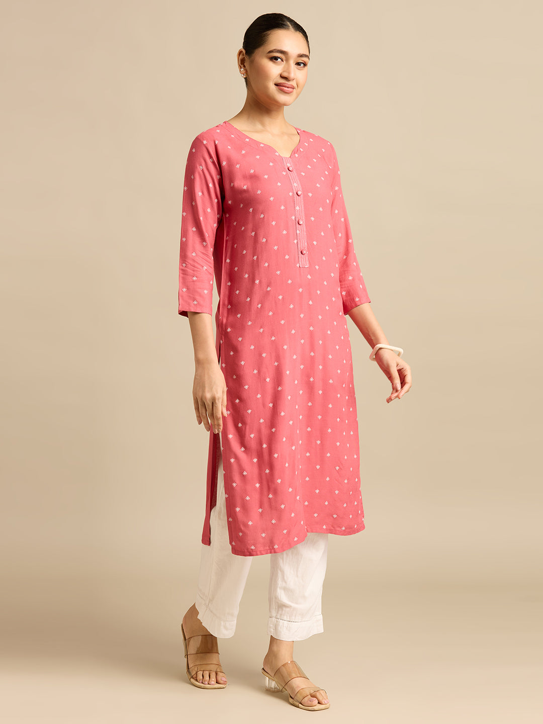 Elina Printed Straight-cut Kurti