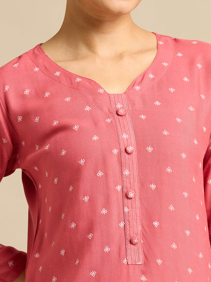 Elina Printed Straight-cut Kurti