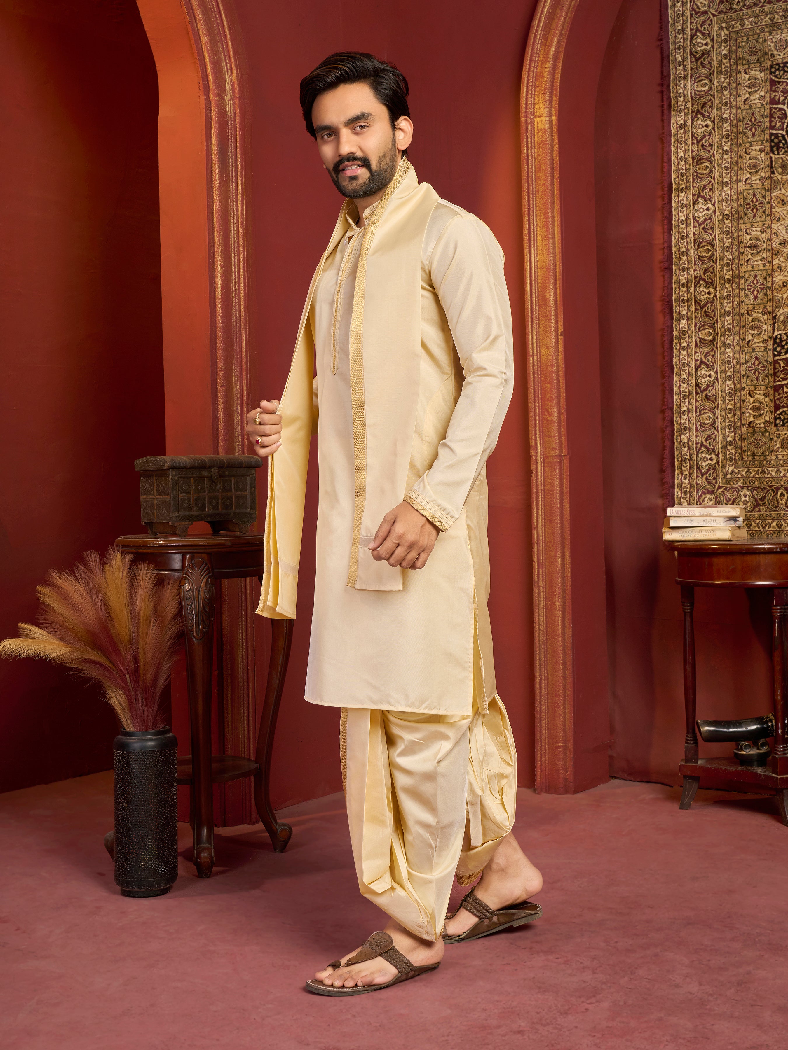 Mens Dhoti Suit With Dupatta - Roop Darshan