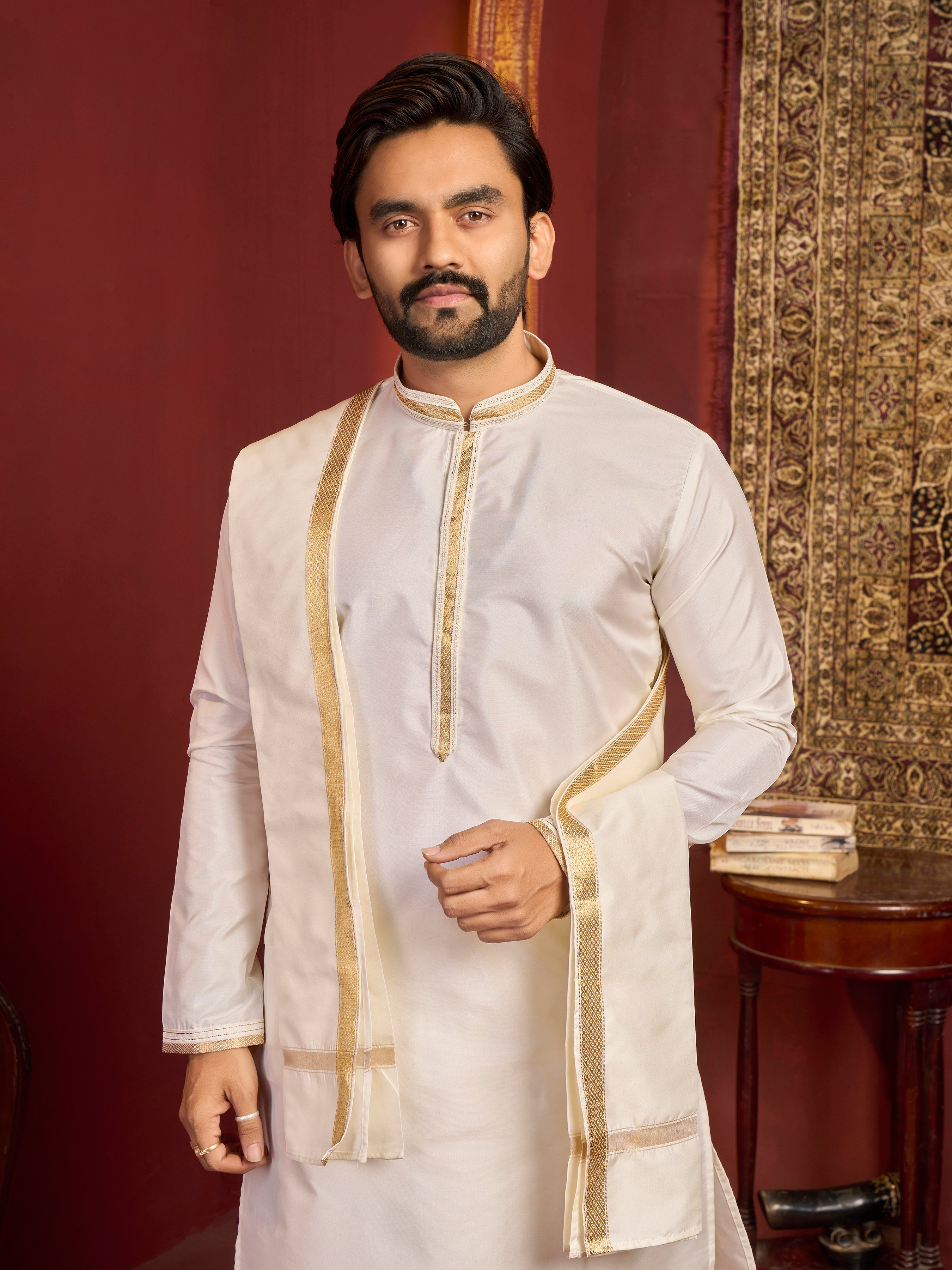 Mens Dhoti Suit With Dupatta - Roop Darshan
