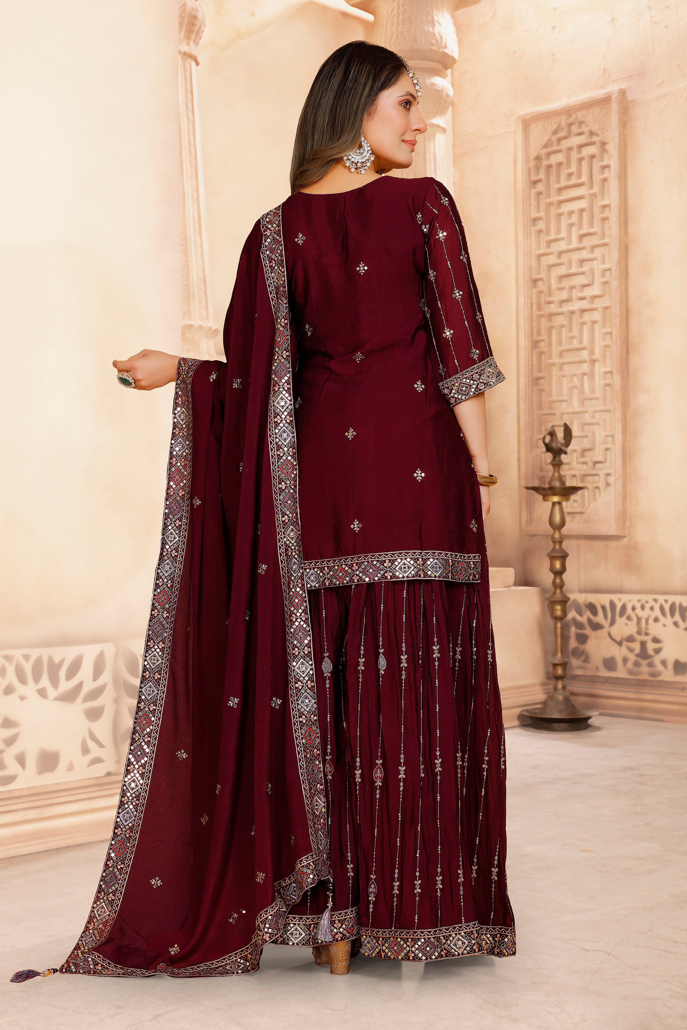 Tanisha Palazoo Suit - Roop Darshan