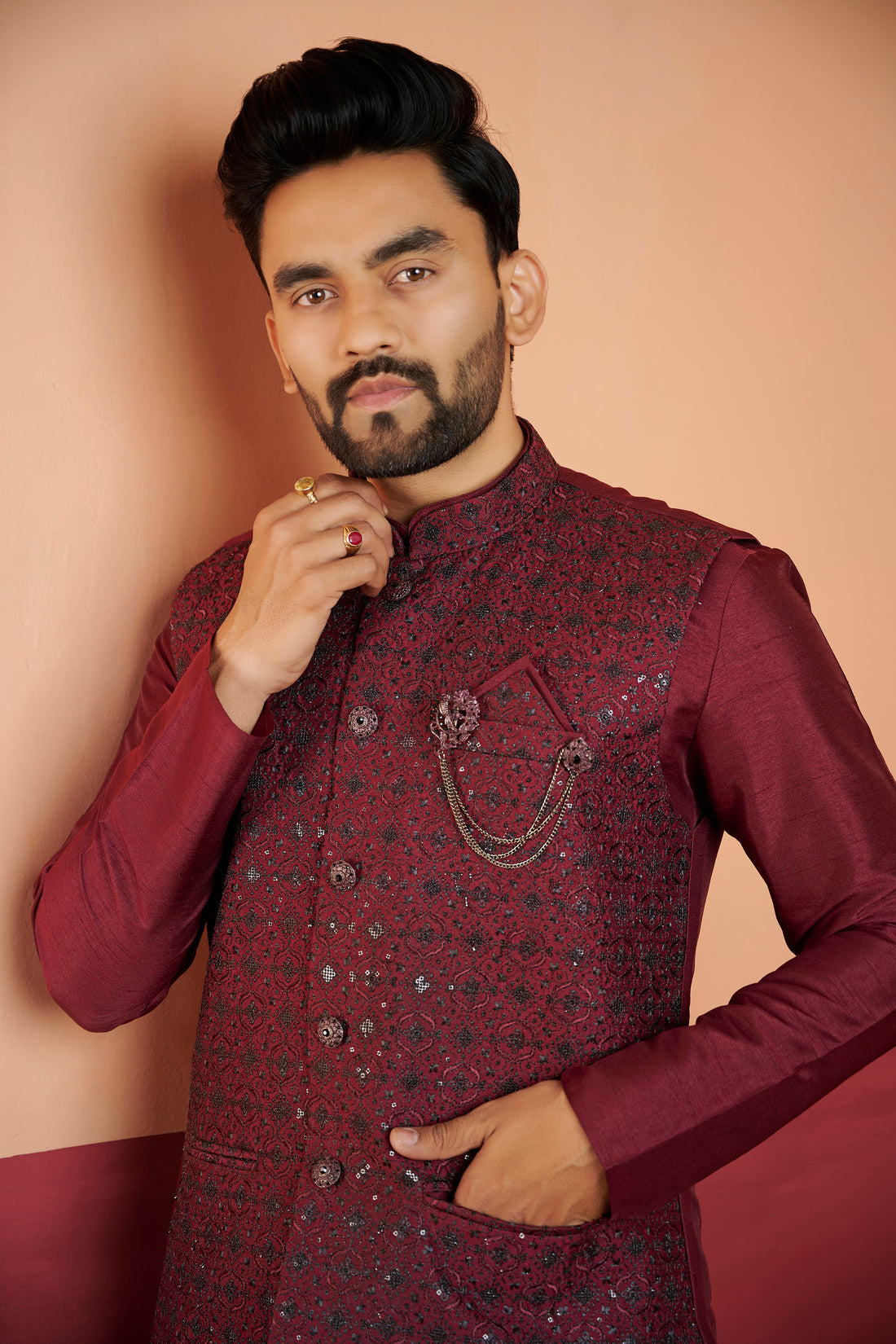 Mens Kurta Set With Jacket