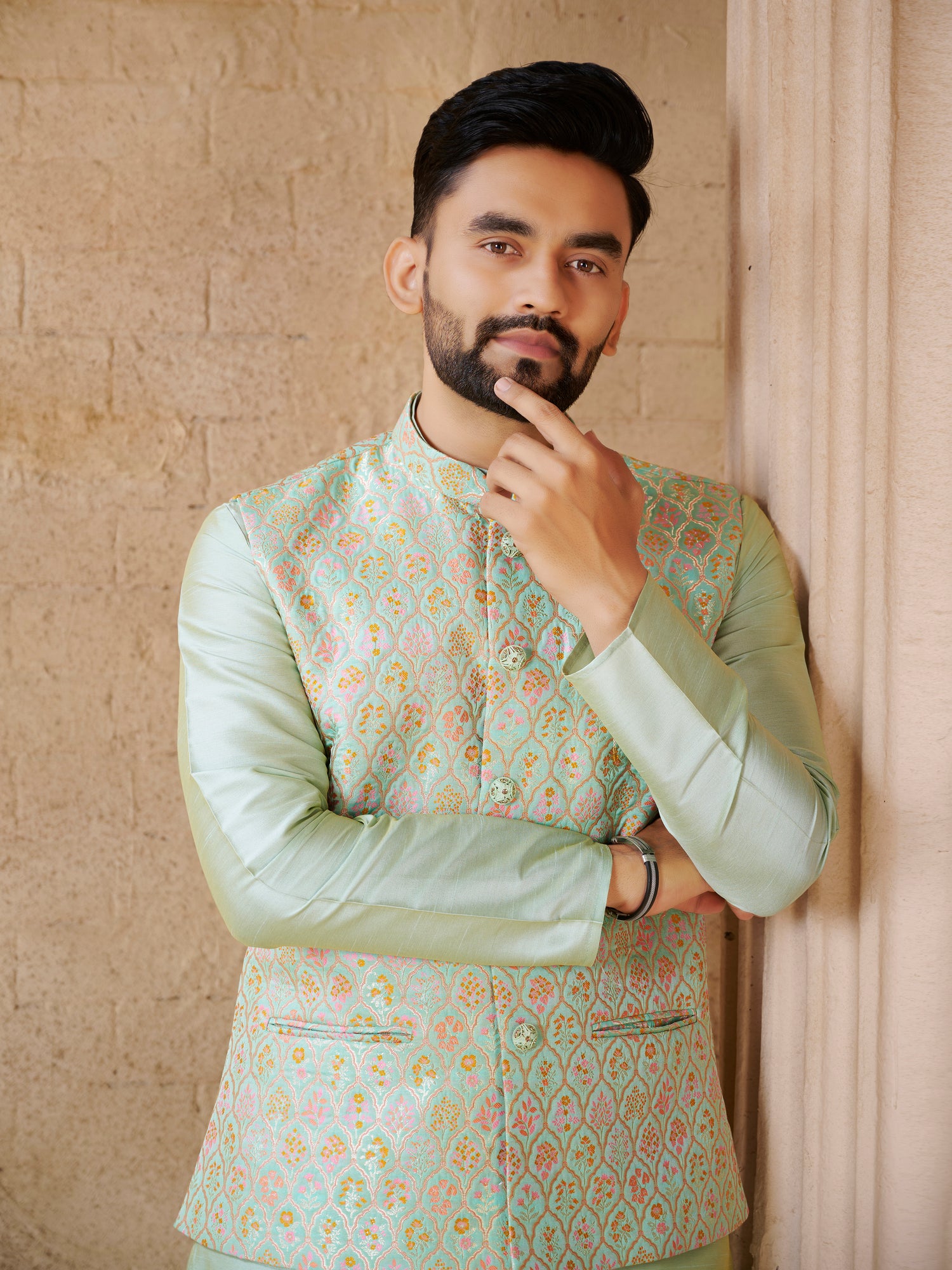 Mens Kurta Set With Jacket