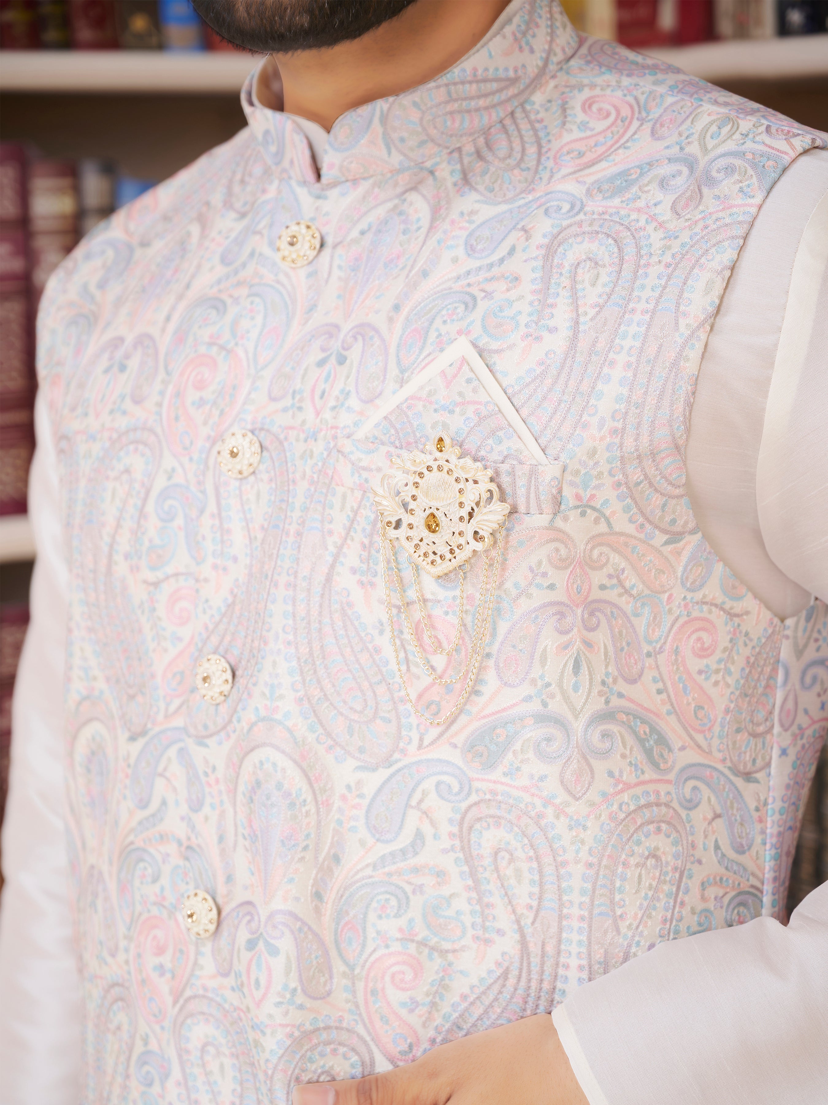 Mens Kurta Set With Jacket - Roop Darshan