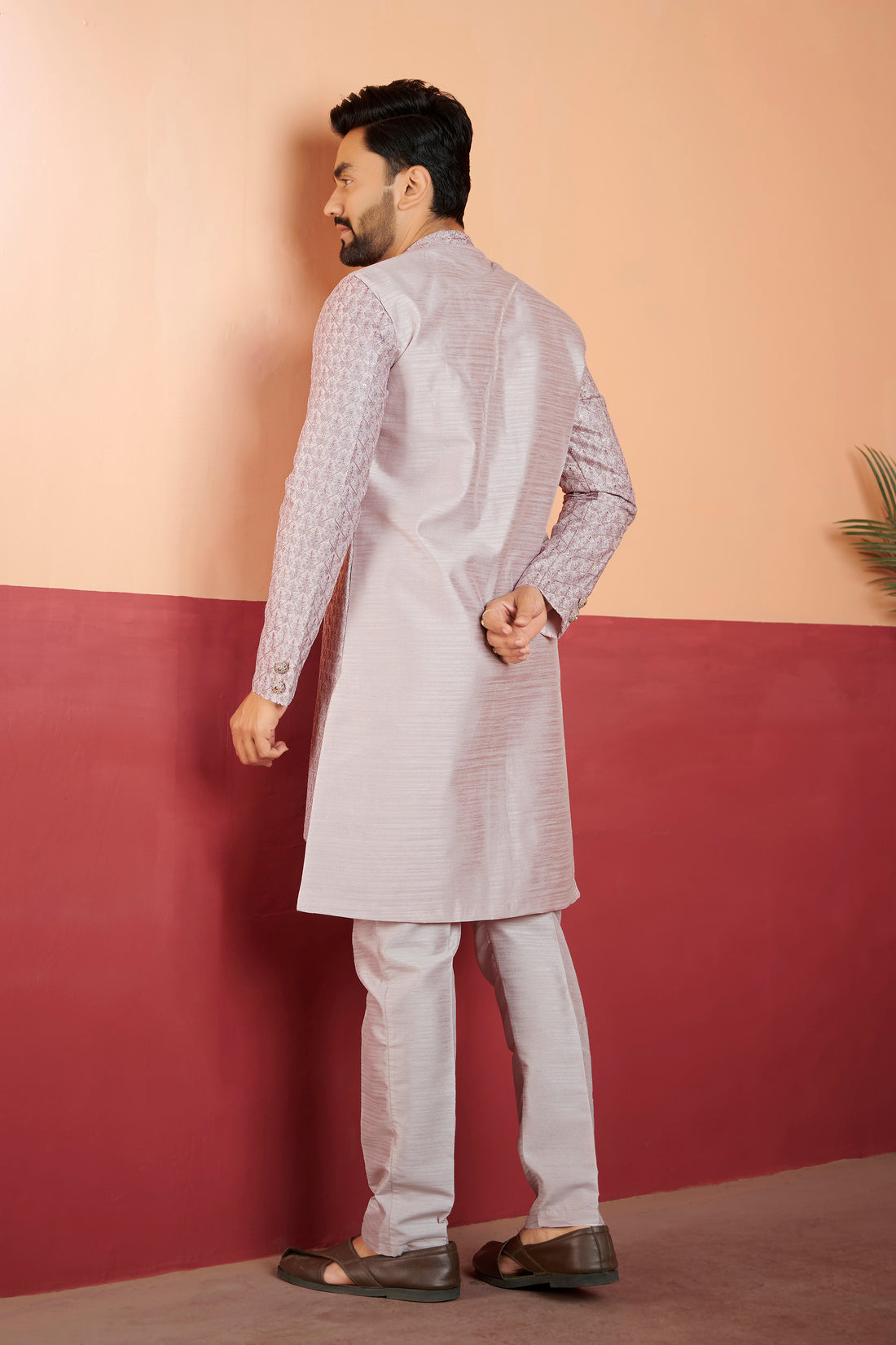 Mens Kurta Set With Jacket - Roop Darshan