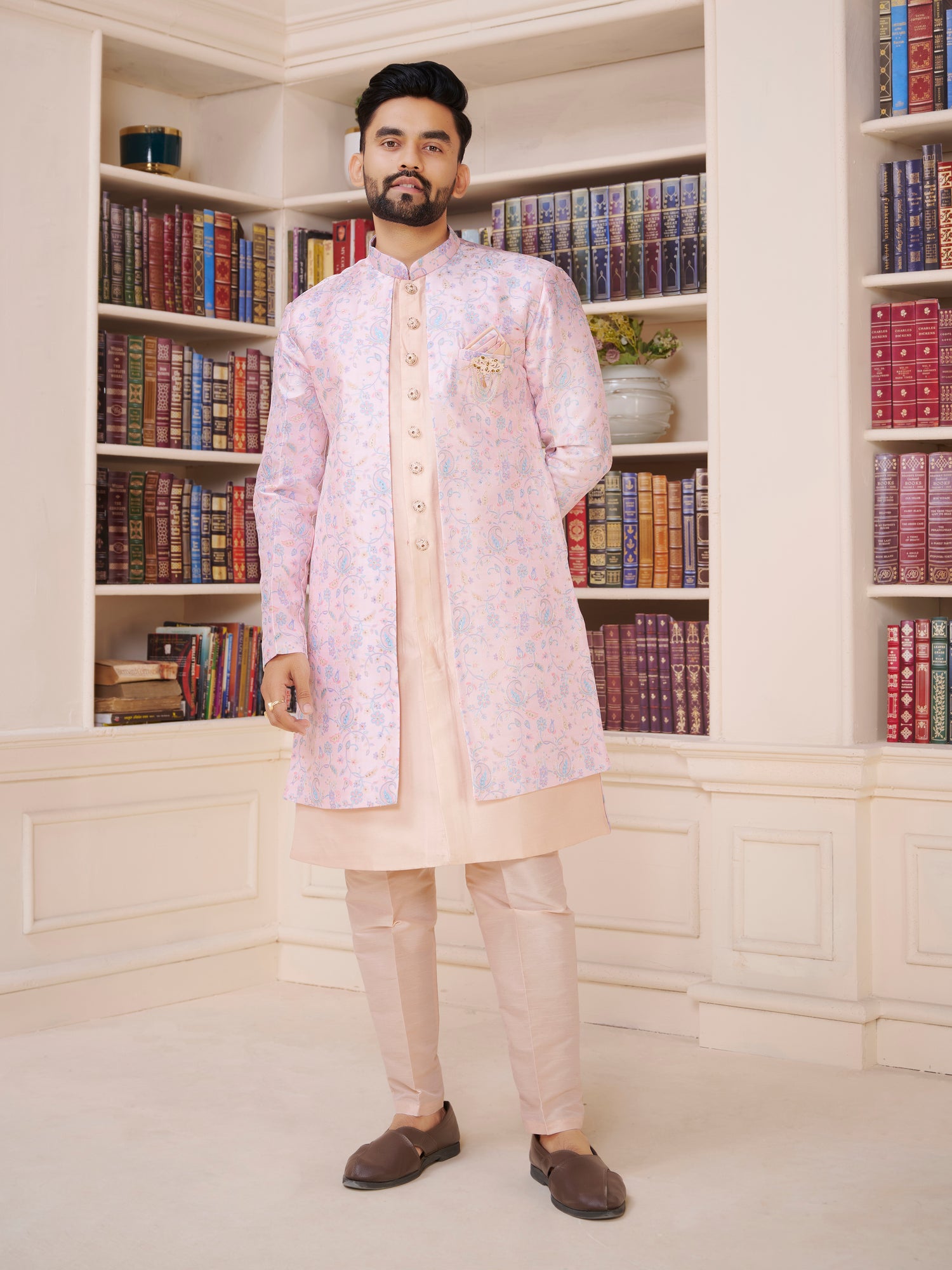 Mens Kurta Set With Jacket - Roop Darshan