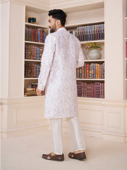 Mens Kurta Set With Jacket - Roop Darshan