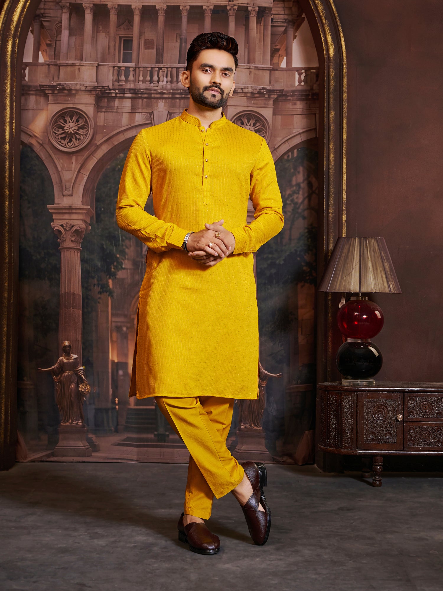 Mens Silk Kurta Set