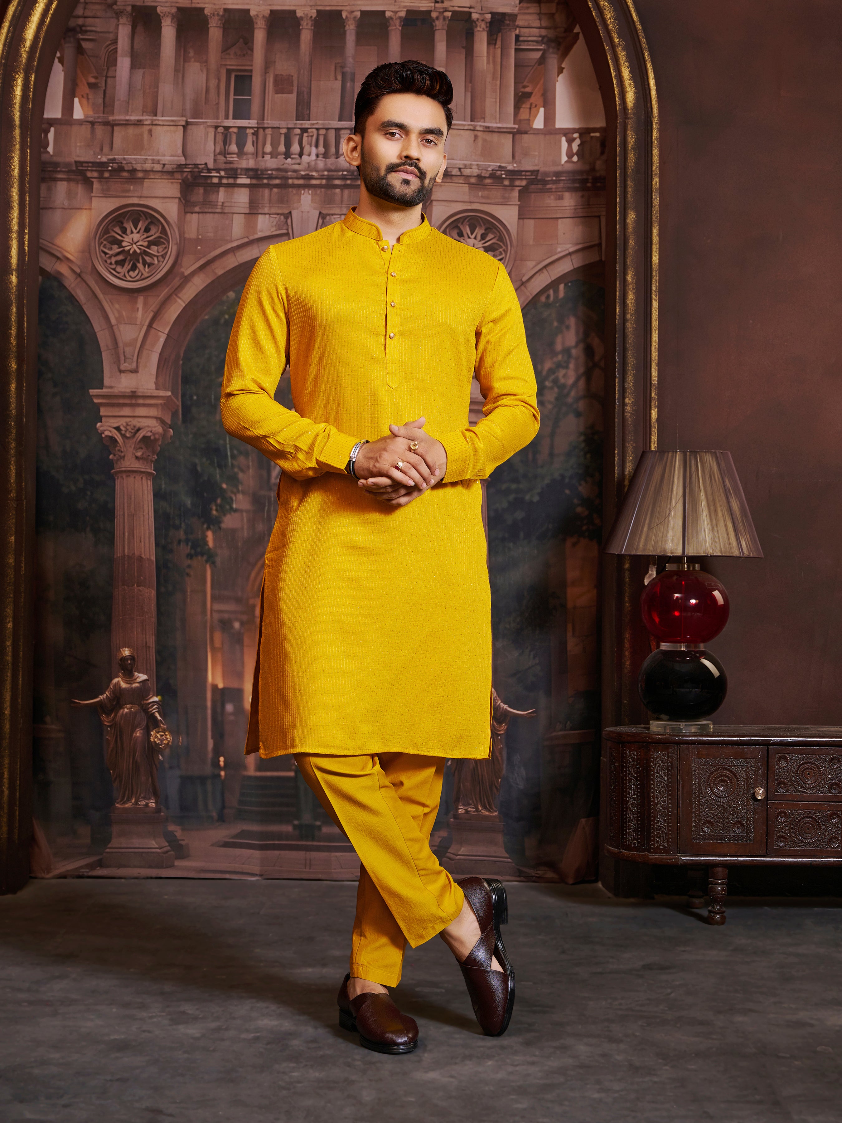 Mens Silk Kurta Set - Roop Darshan