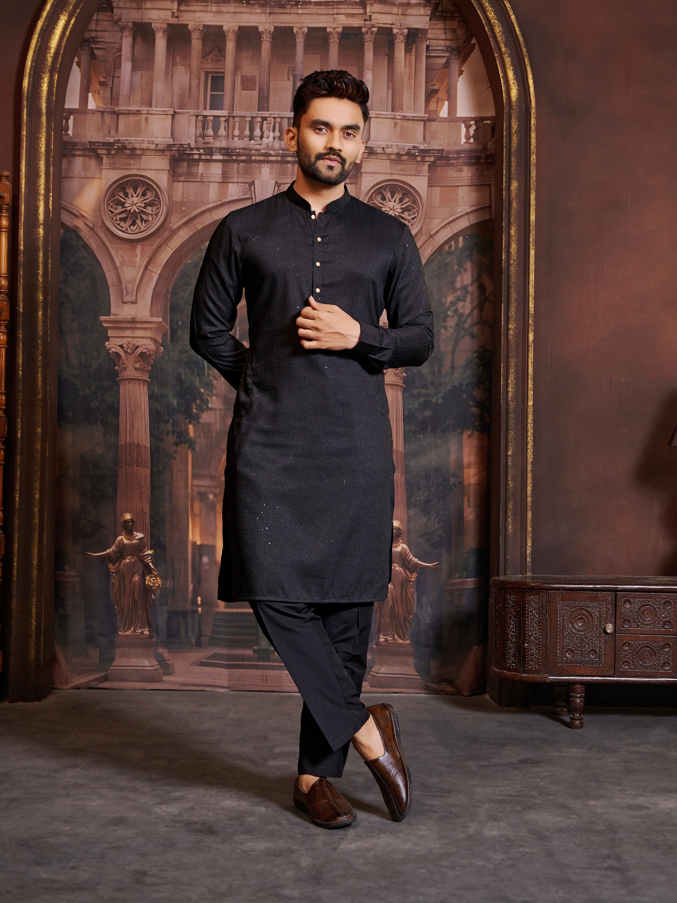 Mens Silk Kurta Set - Roop Darshan