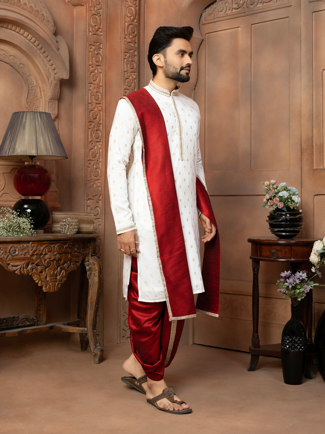 Mens Dhoti Suit With Dupatta