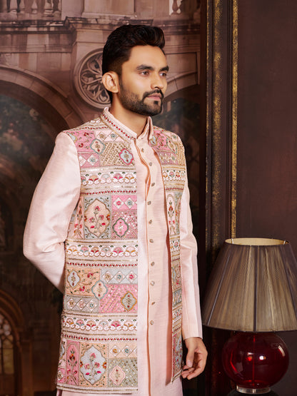 Mens Kurta Set With Jacket - Roop Darshan