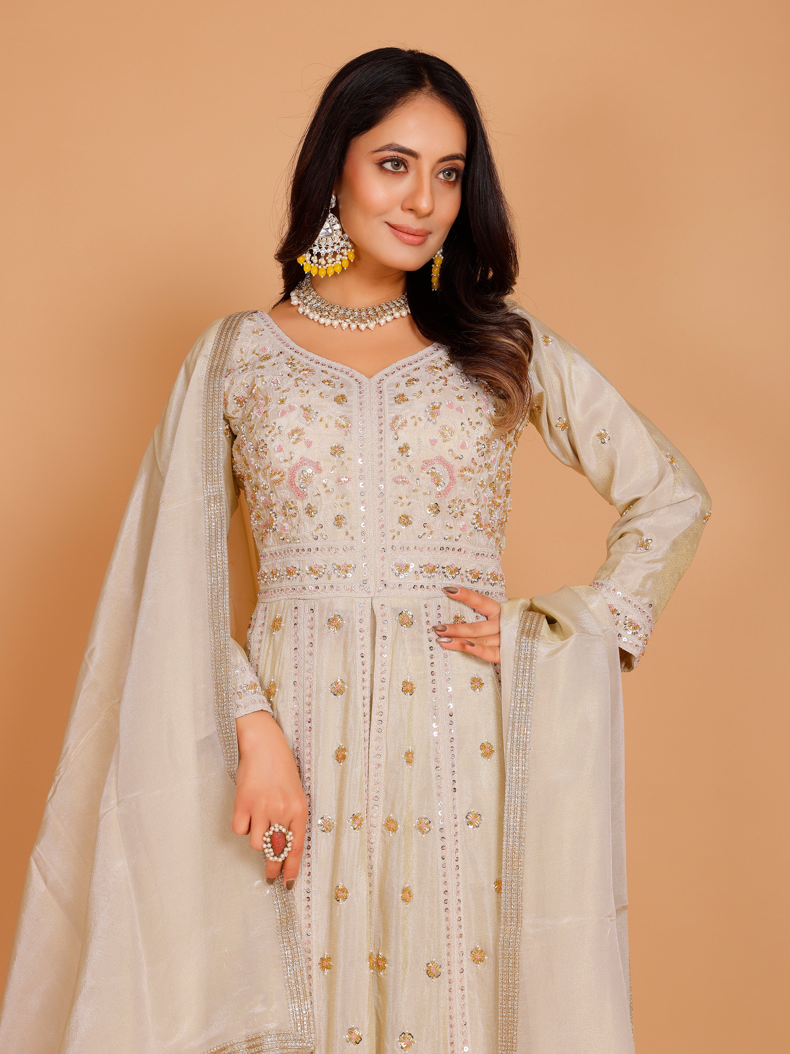 Kashish Flair Palazzo Suit - Roop Darshan