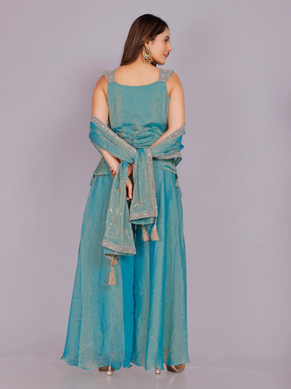Athira Organza Palazzo Suit