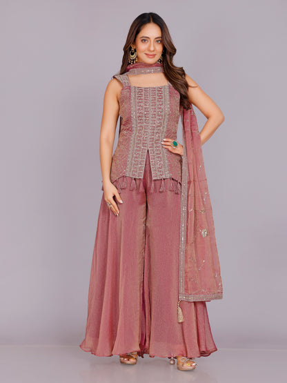 Athira Organza Palazzo Suit