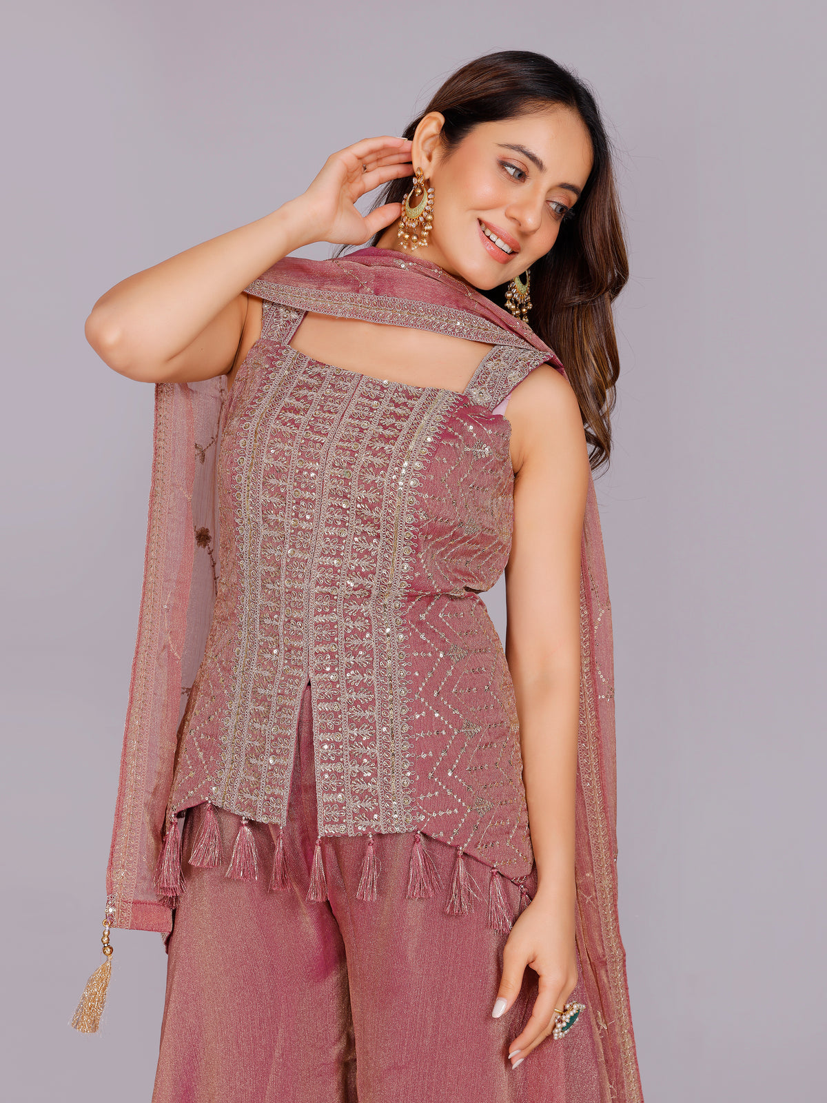Athira Organza Palazzo Suit