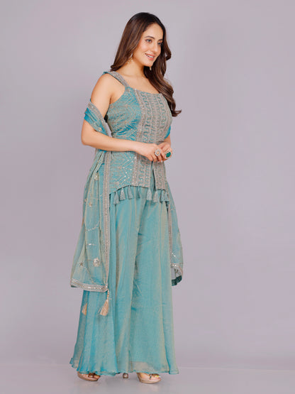Athira Organza Palazzo Suit