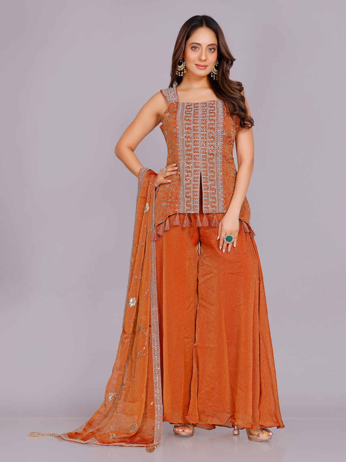 Athira Organza Palazzo Suit