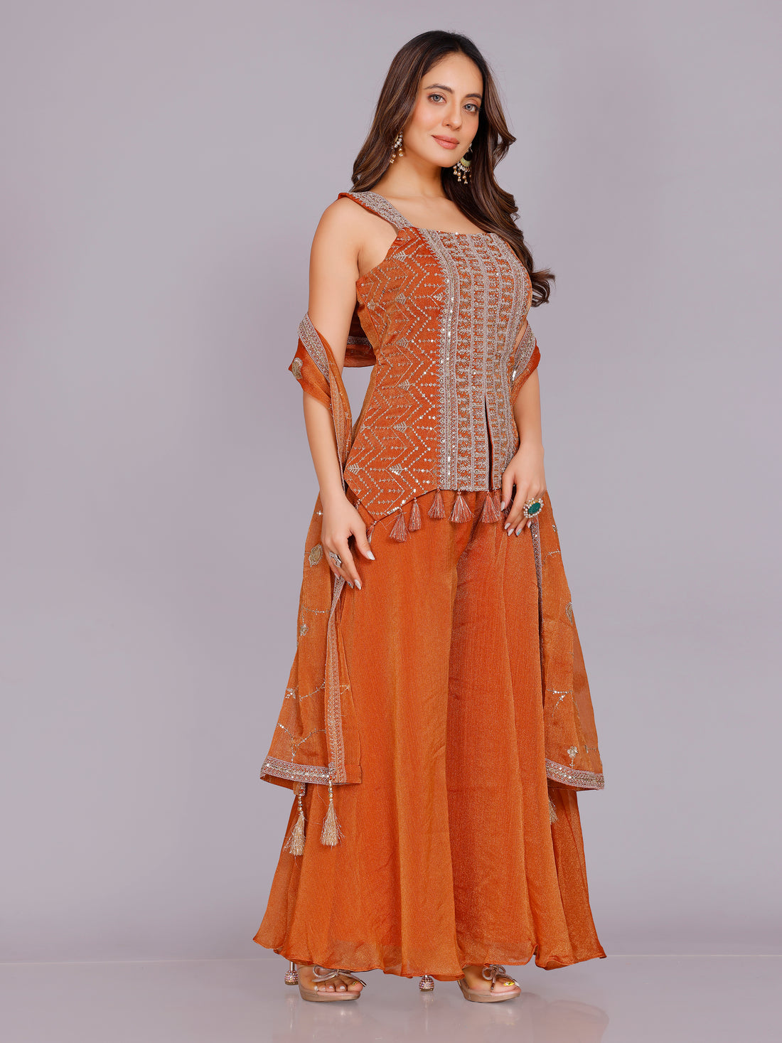 Athira Organza Palazzo Suit