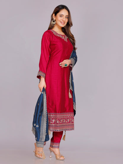 Ashita Silk Straight Suit