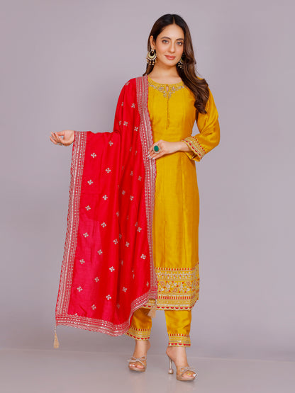 Ashita Silk Straight Suit