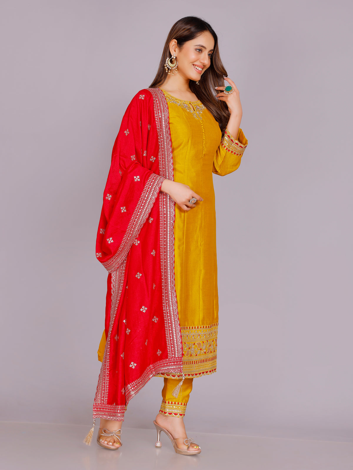 Ashita Silk Straight Suit
