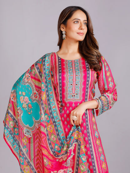 Ashika Silk Printed Suit