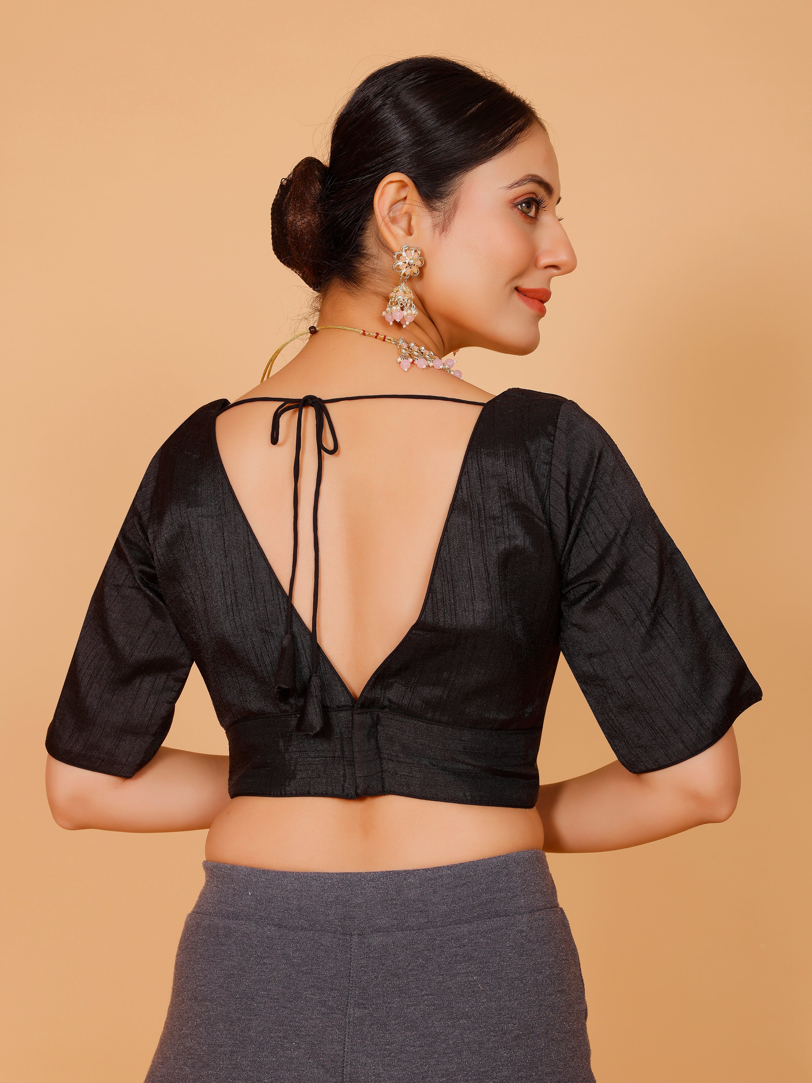 Ladies Silk Plain Blouse