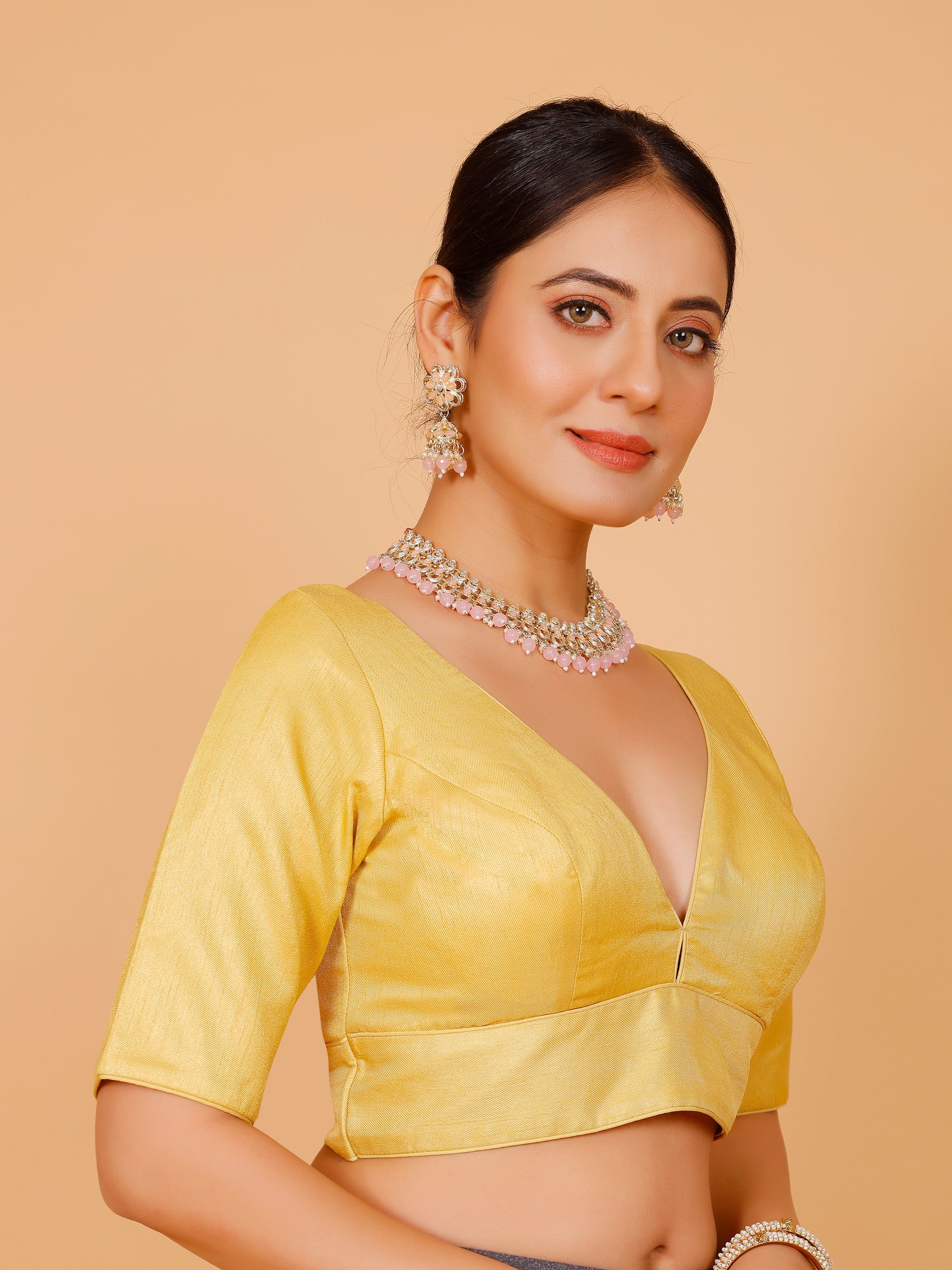 Ladies Silk Plain Blouse