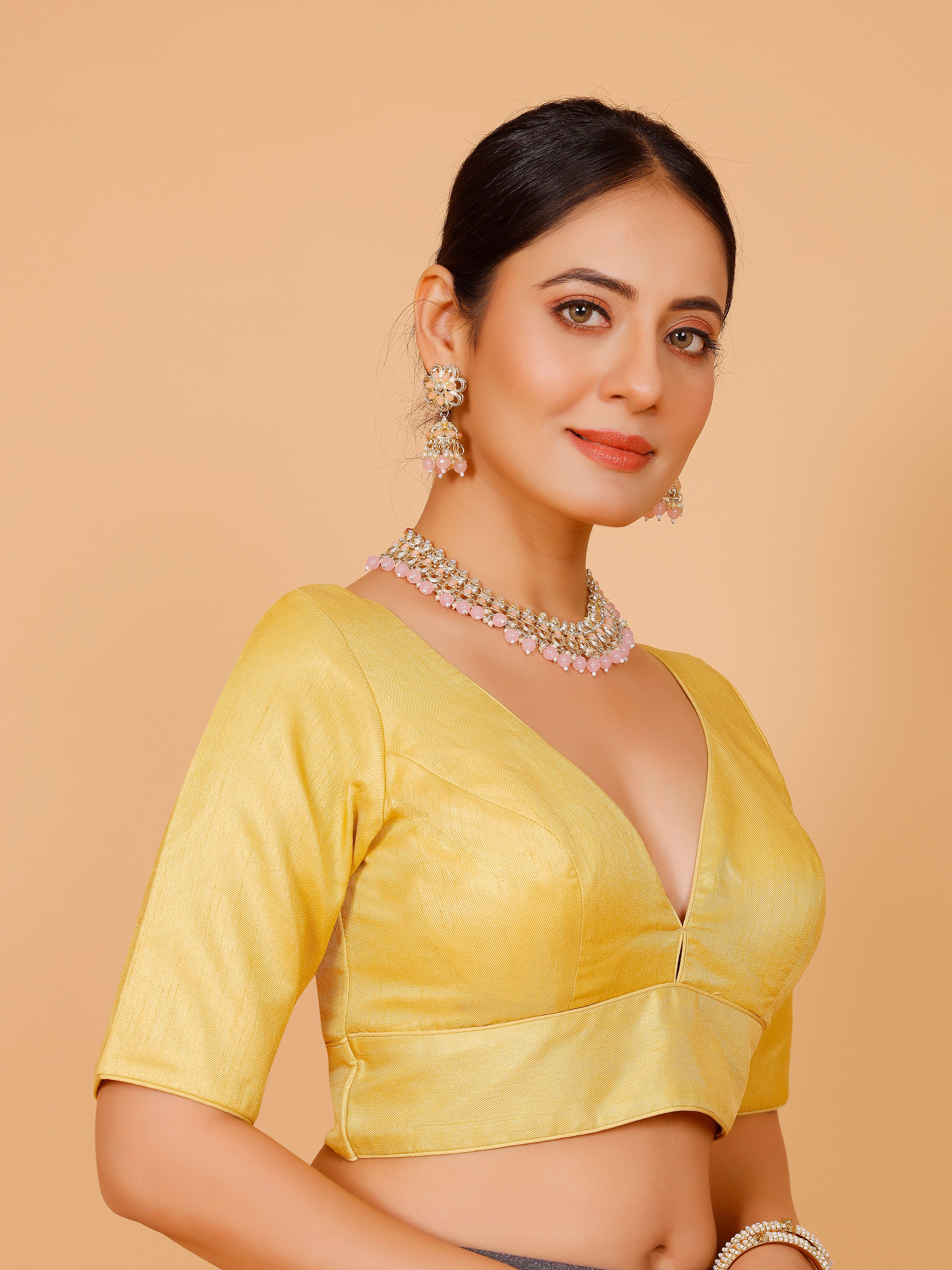 Ladies Silk Plain Blouse