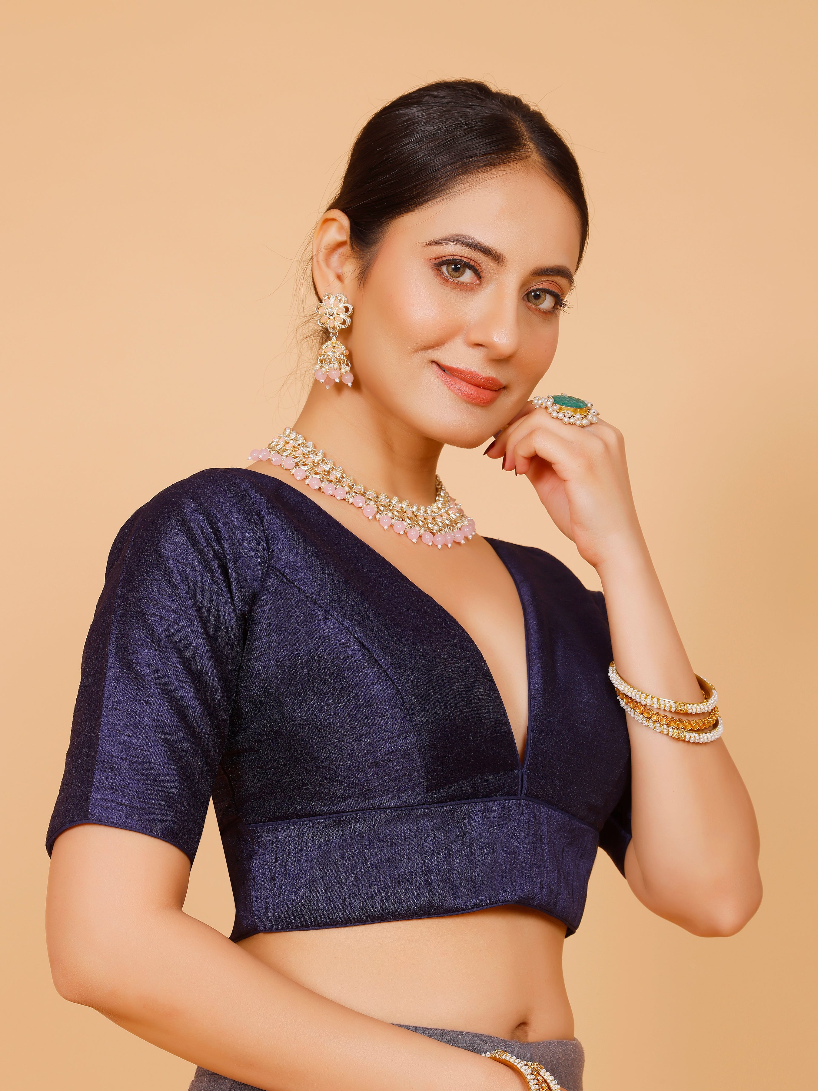 Ladies Silk Plain Blouse