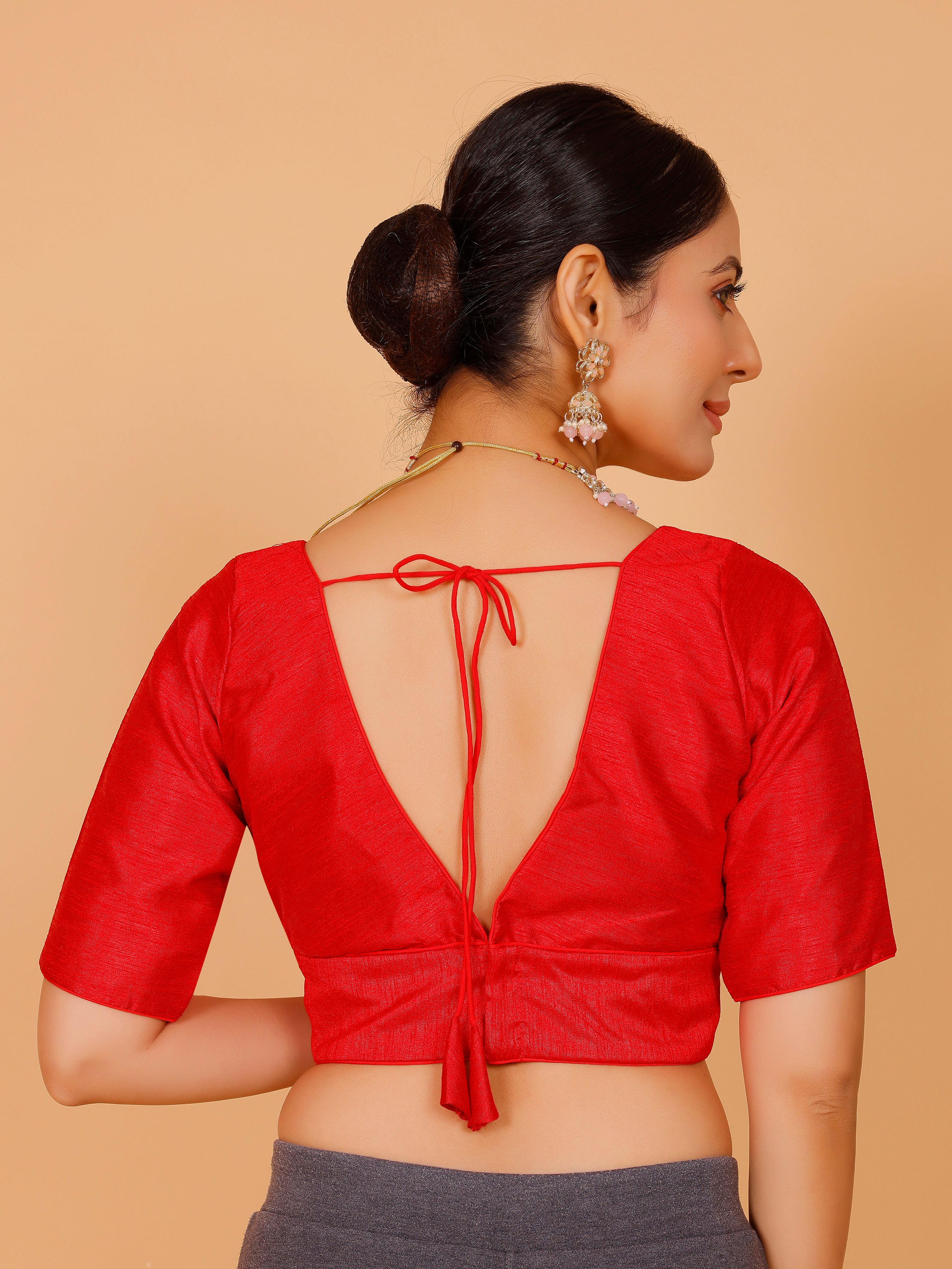 Ladies Silk Plain Blouse