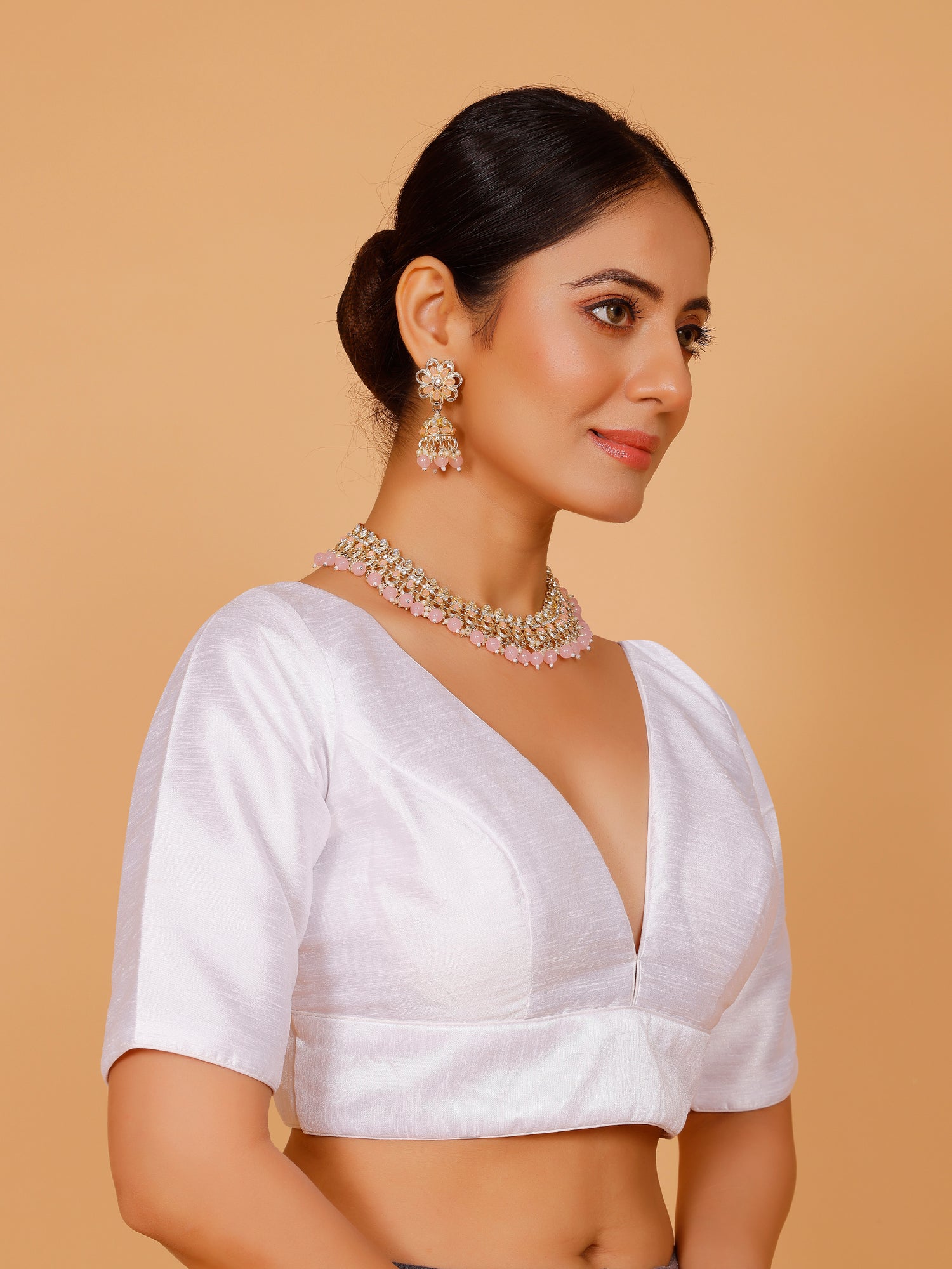 Ladies Silk Plain Blouse