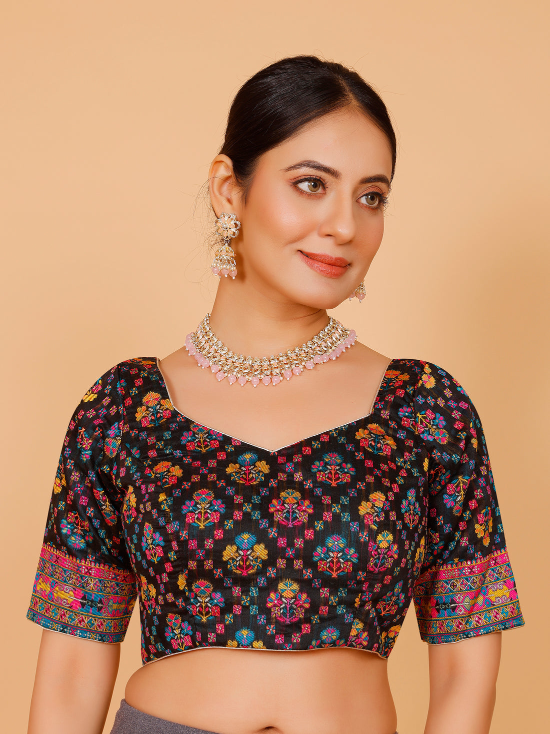 Ladies Silk Printed Blouse