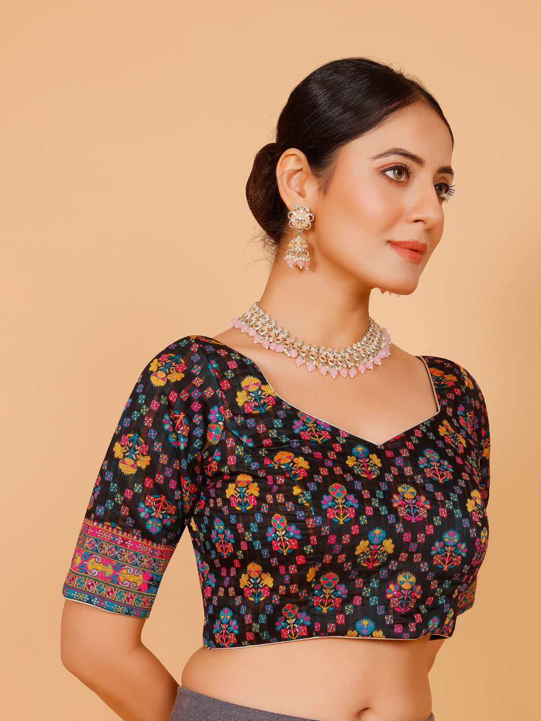 Ladies Silk Printed Blouse