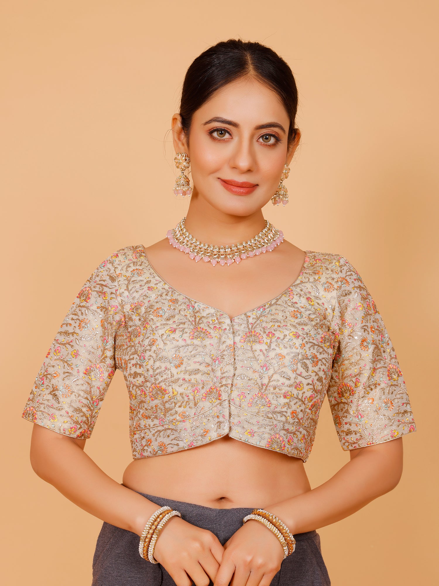 Ladies Silk Plain Blouse