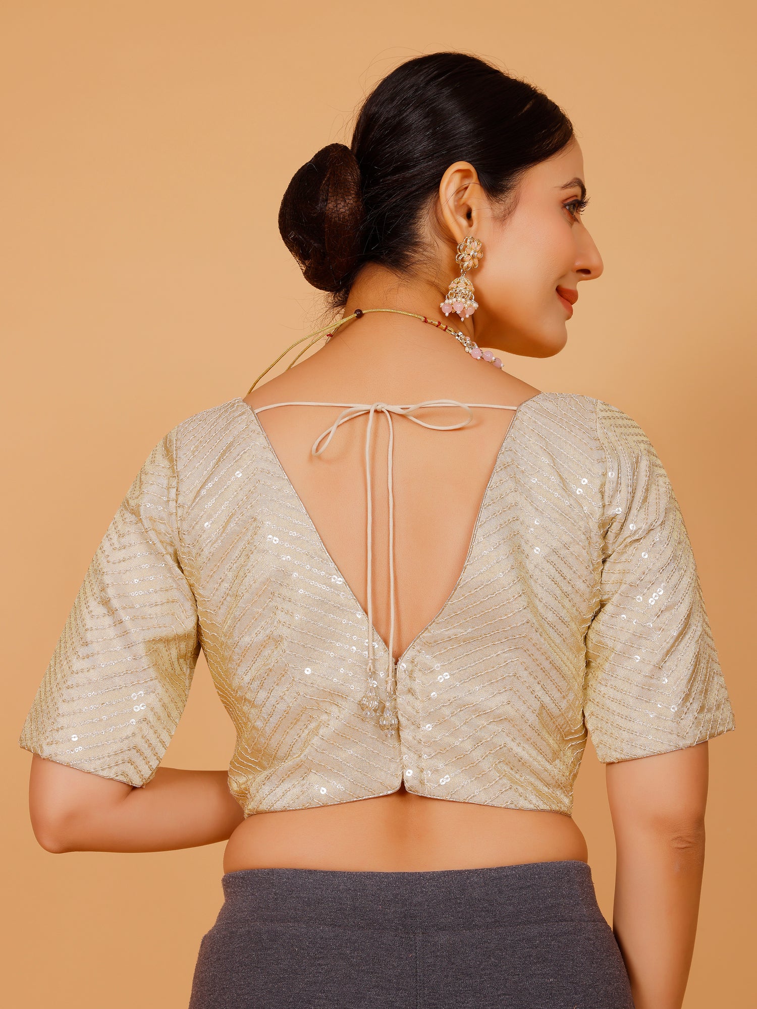 Net Sequin Work Blouse