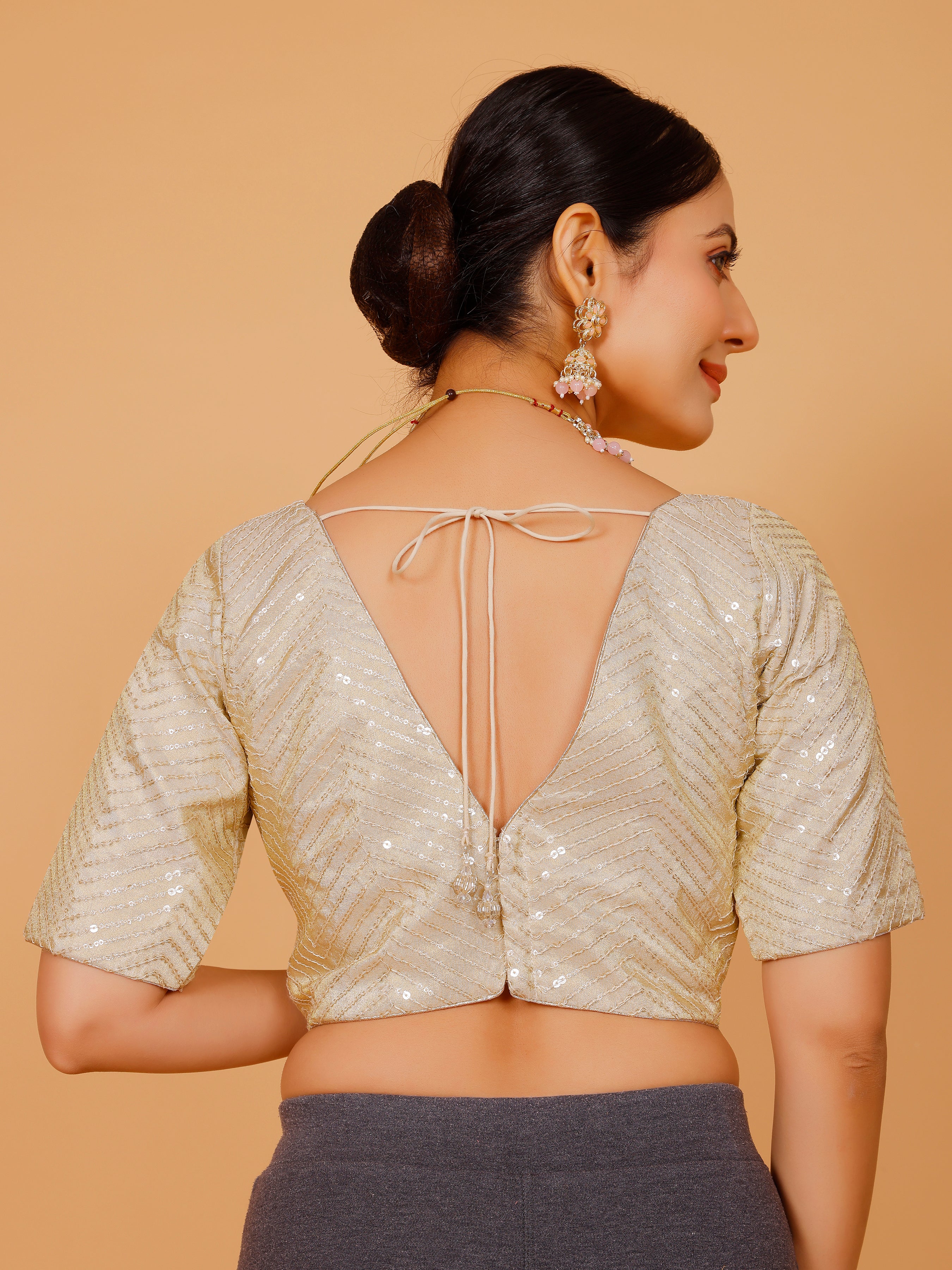 Net Sequin Work Blouse