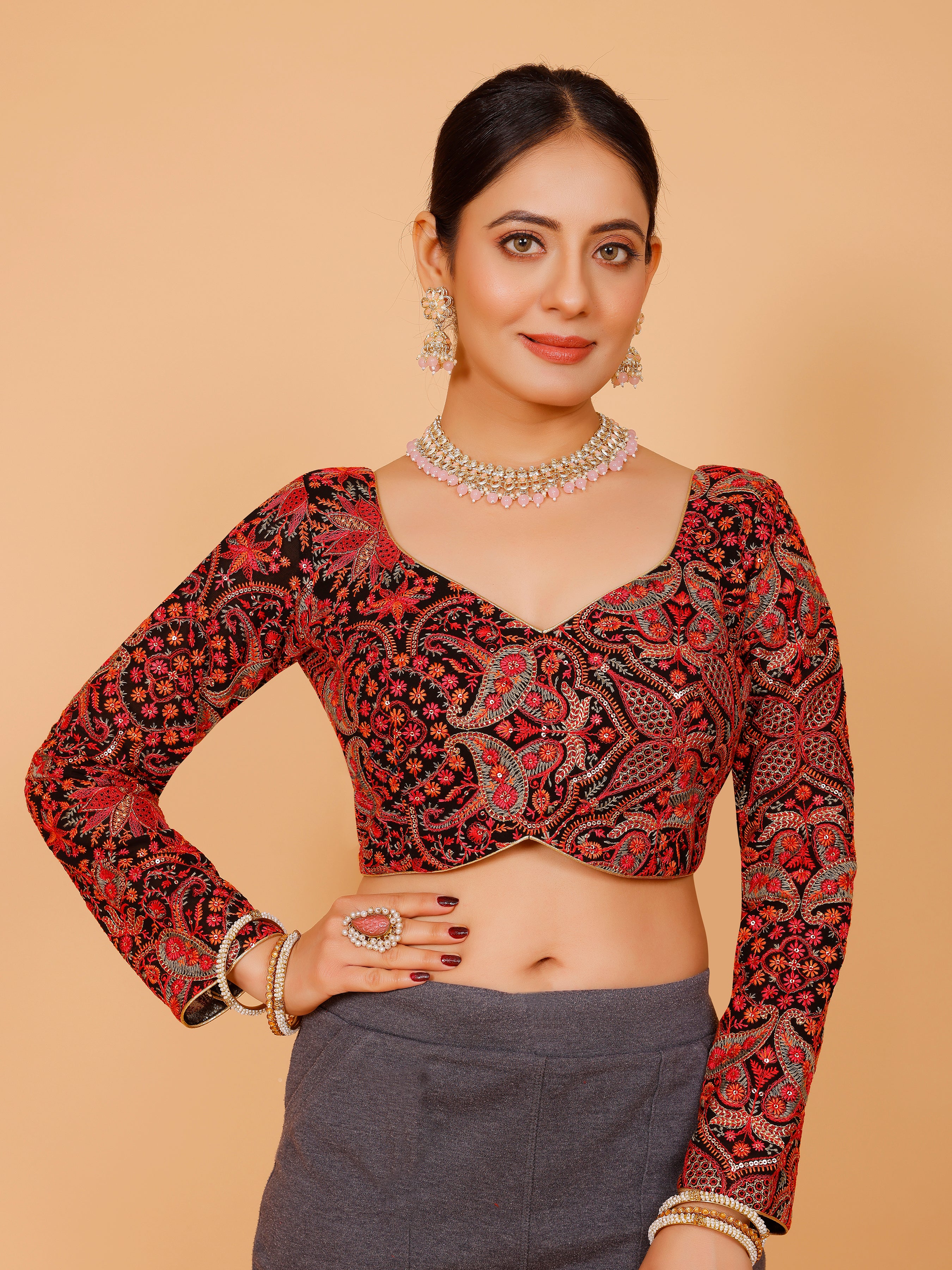Silk Zari Tiki Work Blouse - Roop Darshan