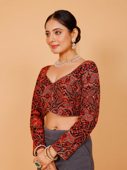 Silk Zari Tiki Work Blouse - Roop Darshan