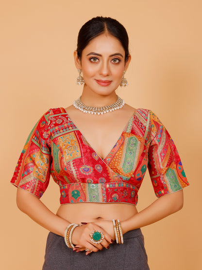 Silk Printed Blouse - Roop Darshan