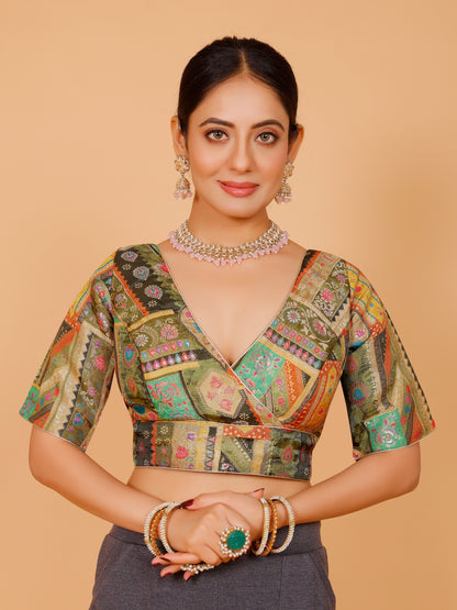 Silk Printed Blouse - Roop Darshan