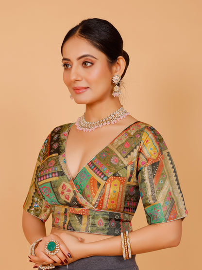 Silk Printed Blouse - Roop Darshan